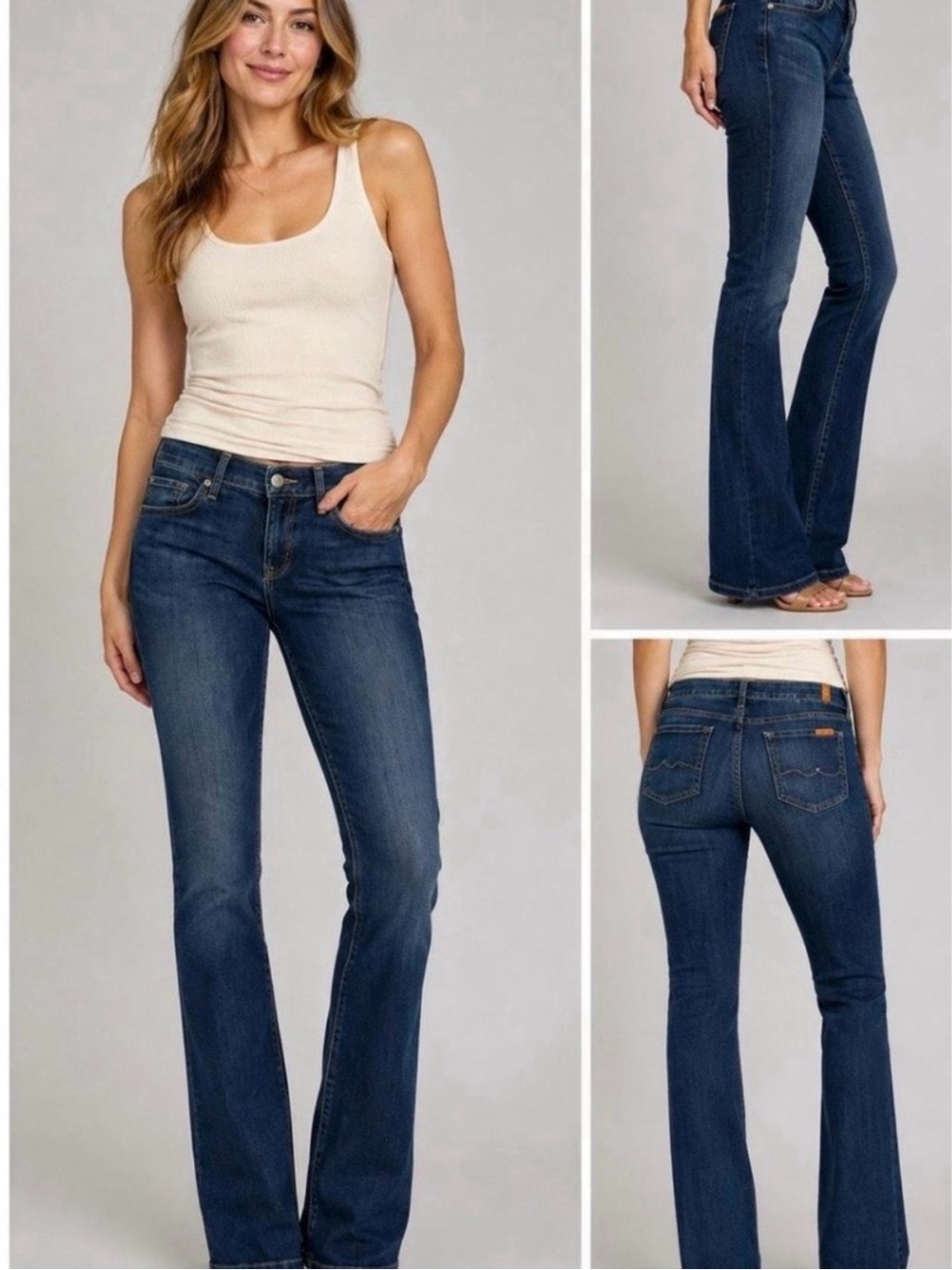 7 for All Mankind Dark Blue Bootcut Jeans - Sz 28